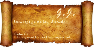 Georgijevits Jakab névjegykártya
